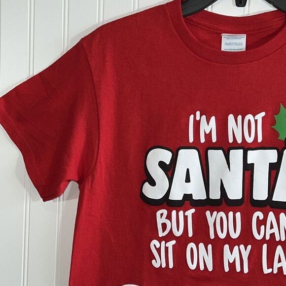 I’m Not Santa But You Can Sit On My Lap Tee Unisex Small Red Short Slv Ugly Tee - Picture 5 of 6